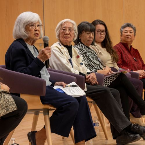 5 women seated for a Day of Remembrance Discussion Panel