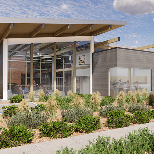 Rendering of L. S. Skaggs Integrated Wellness Center